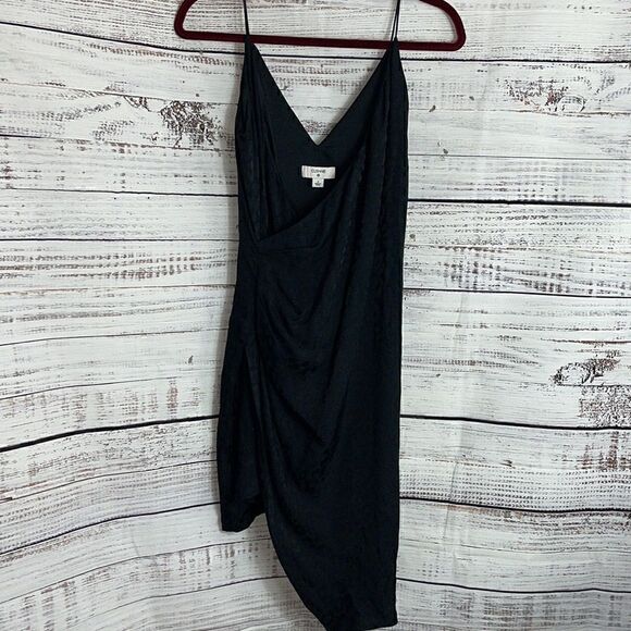 Cushnie X Target Dress womens Size 2 Slip wrap satin leopard Black Asymmetrical - Picture 3 of 10